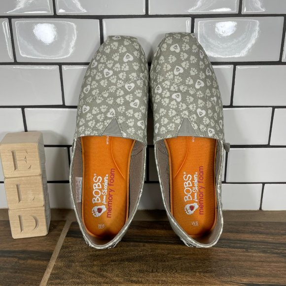 BOBS from Skechers Plush Finger Paint Slip On Shoes Taupe Canvas 31327 Womens 6 - Picture 6 of 10